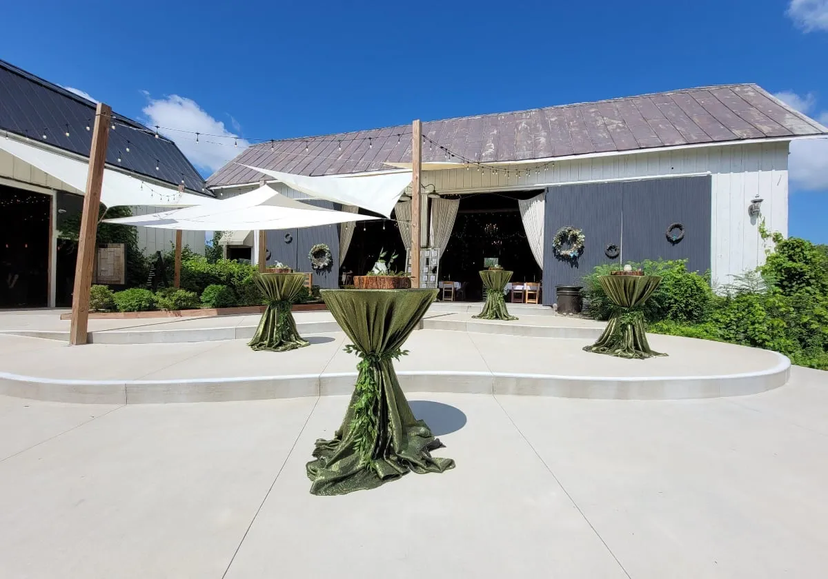 Far off image of Briar Barns outdoor patio area